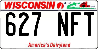 WI license plate 627NFT