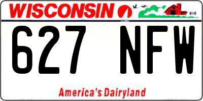 WI license plate 627NFW