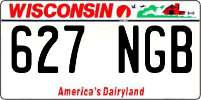 WI license plate 627NGB