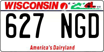 WI license plate 627NGD