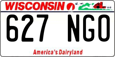 WI license plate 627NGO