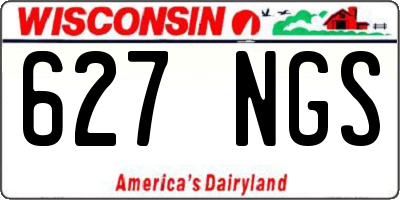 WI license plate 627NGS