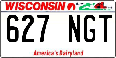 WI license plate 627NGT