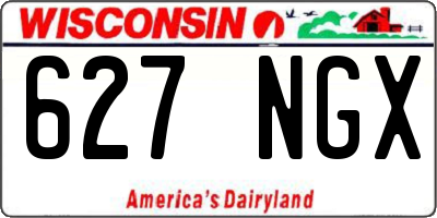 WI license plate 627NGX