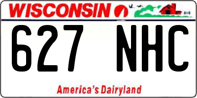 WI license plate 627NHC