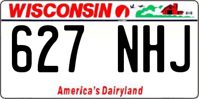 WI license plate 627NHJ