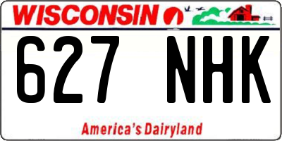 WI license plate 627NHK