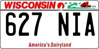 WI license plate 627NIA