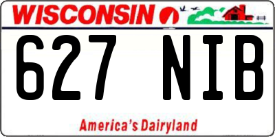 WI license plate 627NIB