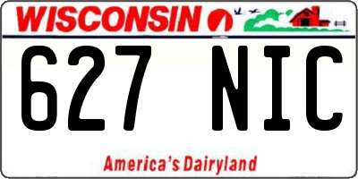 WI license plate 627NIC