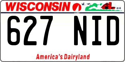 WI license plate 627NID