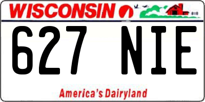 WI license plate 627NIE
