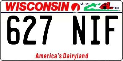 WI license plate 627NIF