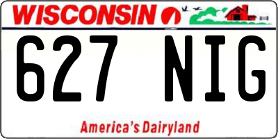 WI license plate 627NIG