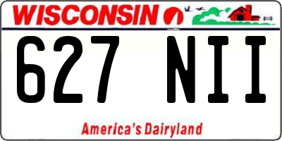 WI license plate 627NII
