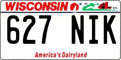 WI license plate 627NIK