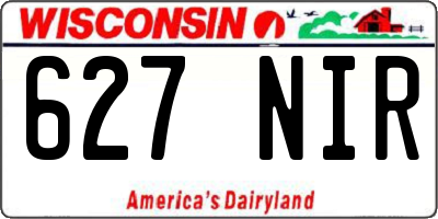 WI license plate 627NIR