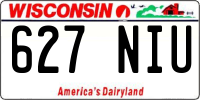 WI license plate 627NIU