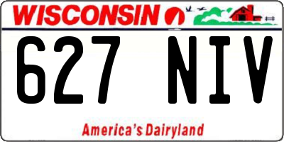 WI license plate 627NIV