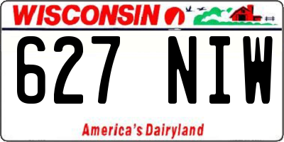 WI license plate 627NIW