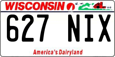 WI license plate 627NIX