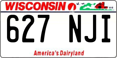 WI license plate 627NJI
