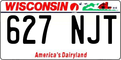 WI license plate 627NJT