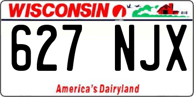 WI license plate 627NJX