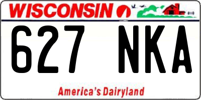 WI license plate 627NKA