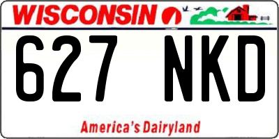 WI license plate 627NKD