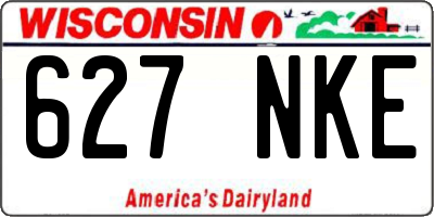 WI license plate 627NKE