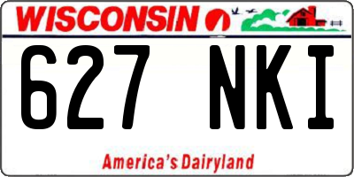 WI license plate 627NKI