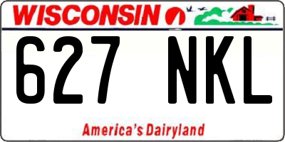 WI license plate 627NKL