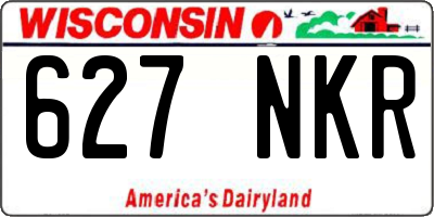 WI license plate 627NKR