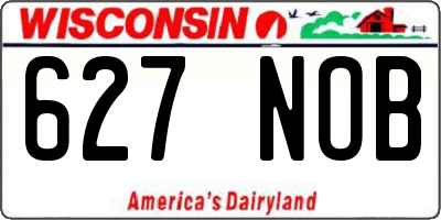 WI license plate 627NOB
