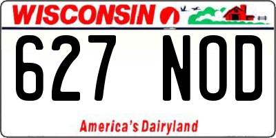 WI license plate 627NOD