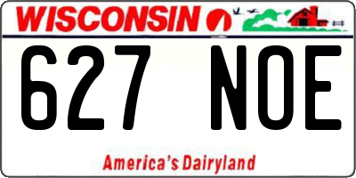 WI license plate 627NOE