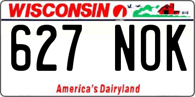 WI license plate 627NOK