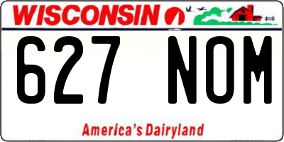 WI license plate 627NOM