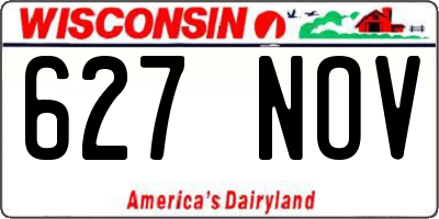 WI license plate 627NOV