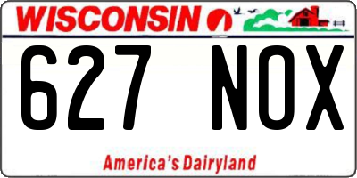 WI license plate 627NOX
