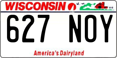 WI license plate 627NOY