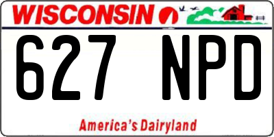 WI license plate 627NPD