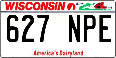 WI license plate 627NPE