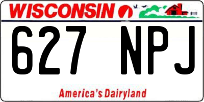 WI license plate 627NPJ