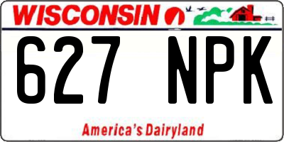WI license plate 627NPK