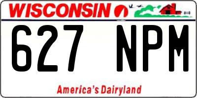 WI license plate 627NPM