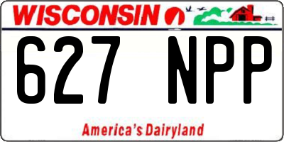 WI license plate 627NPP