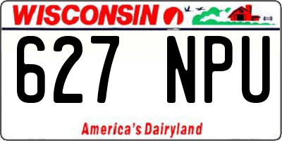 WI license plate 627NPU