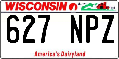 WI license plate 627NPZ